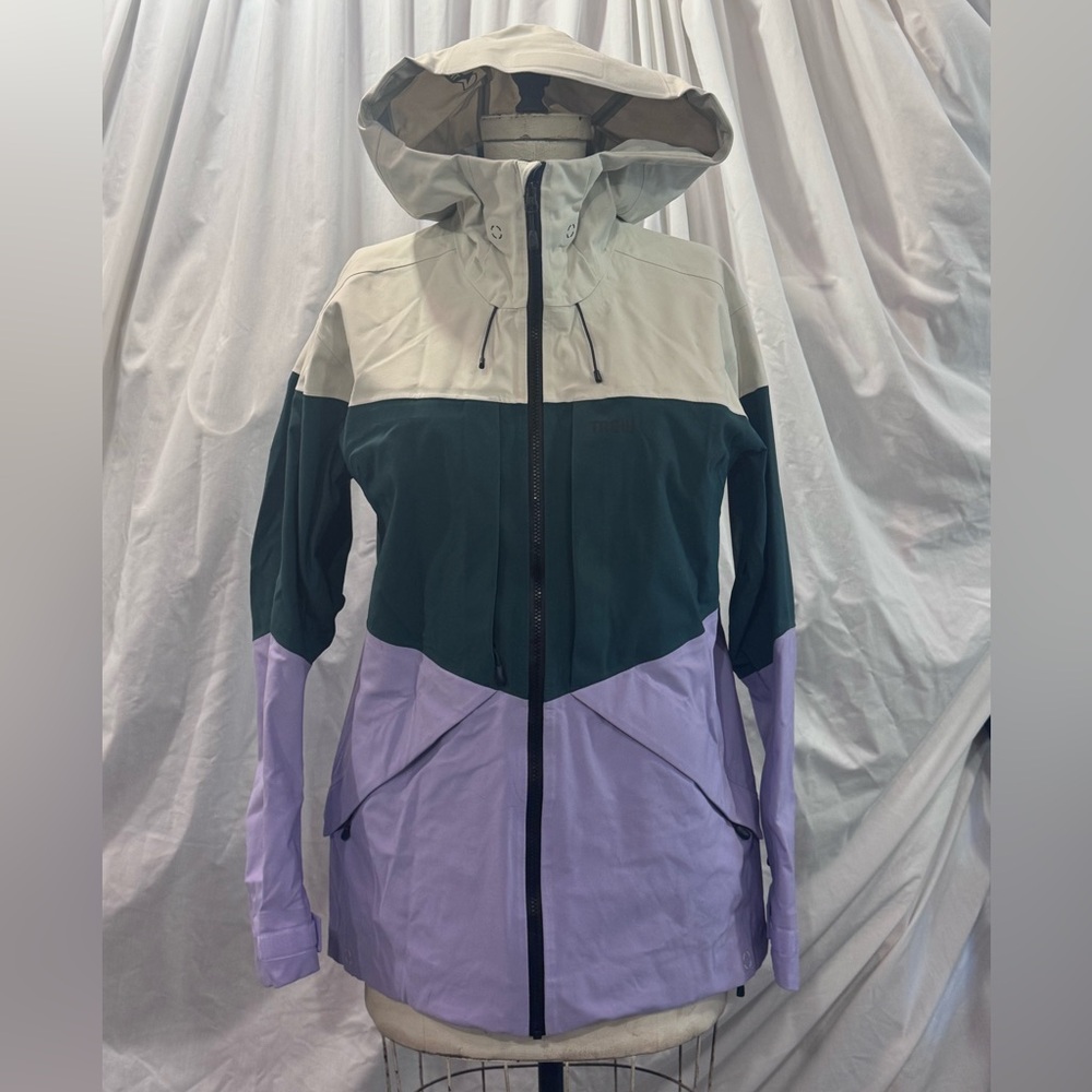 Stella Trew Women's Colorblock Ski  Snowboard Jacket Dark Green, Lavender XL